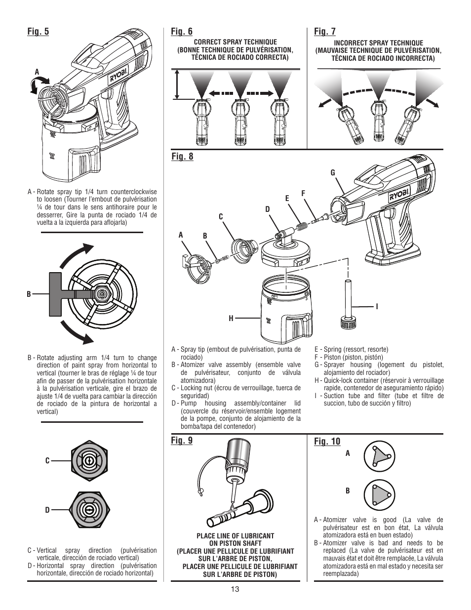 Fig. 9 fig. 5 | Ryobi P631 User Manual | Page 33 / 36