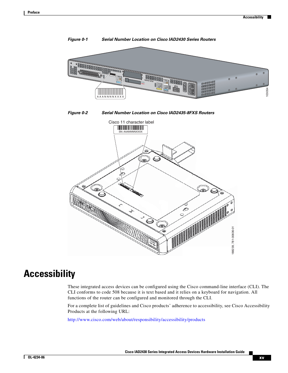 Accessibility | Cisco IAD2430 User Manual | Page 15 / 86