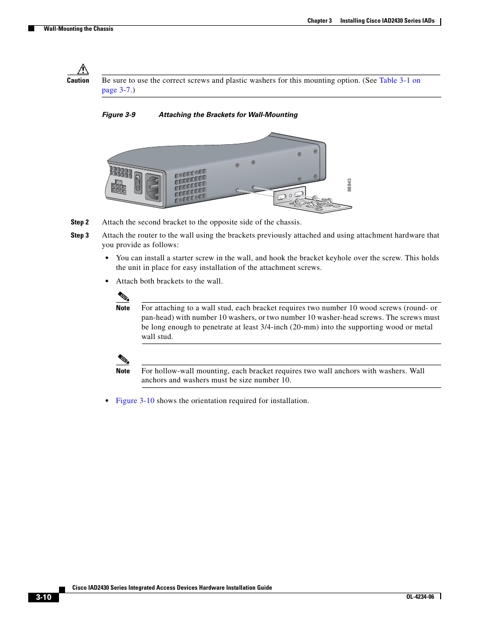 Figure 3-9, Brack | Cisco IAD2430 User Manual | Page 46 / 86