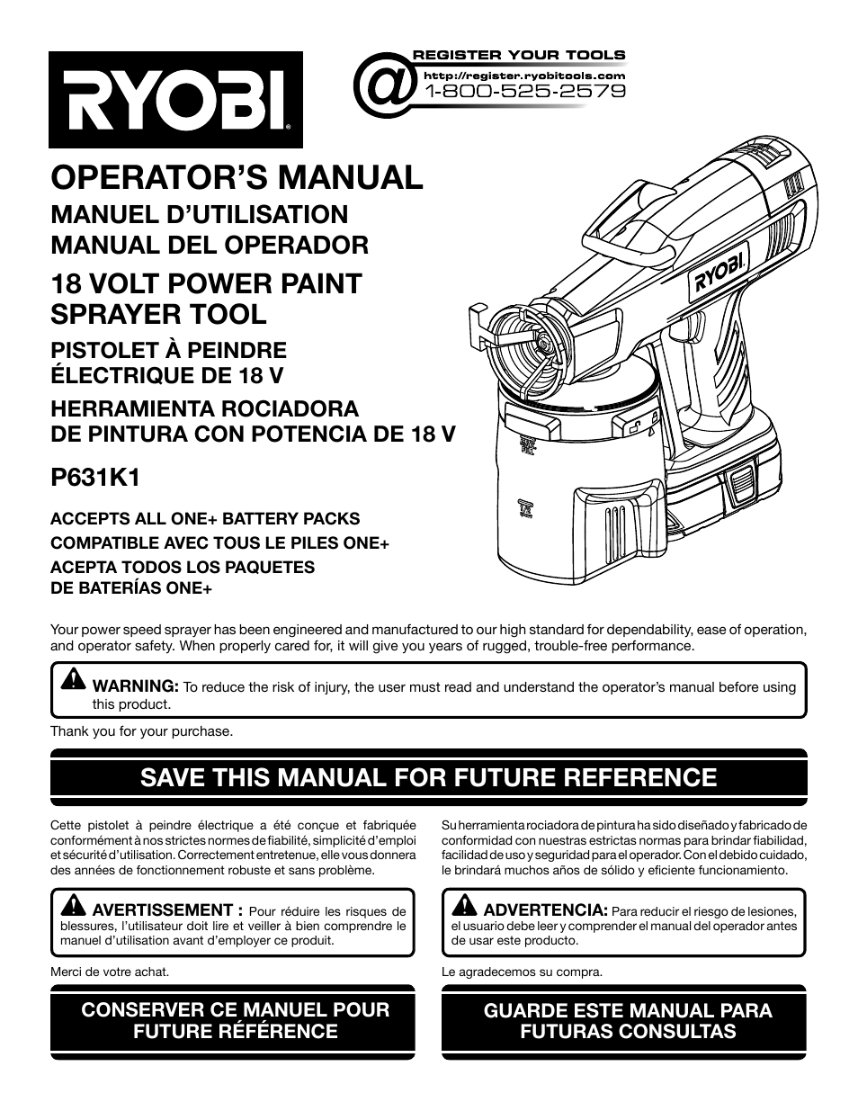 Ryobi P631K1 User Manual | 36 pages