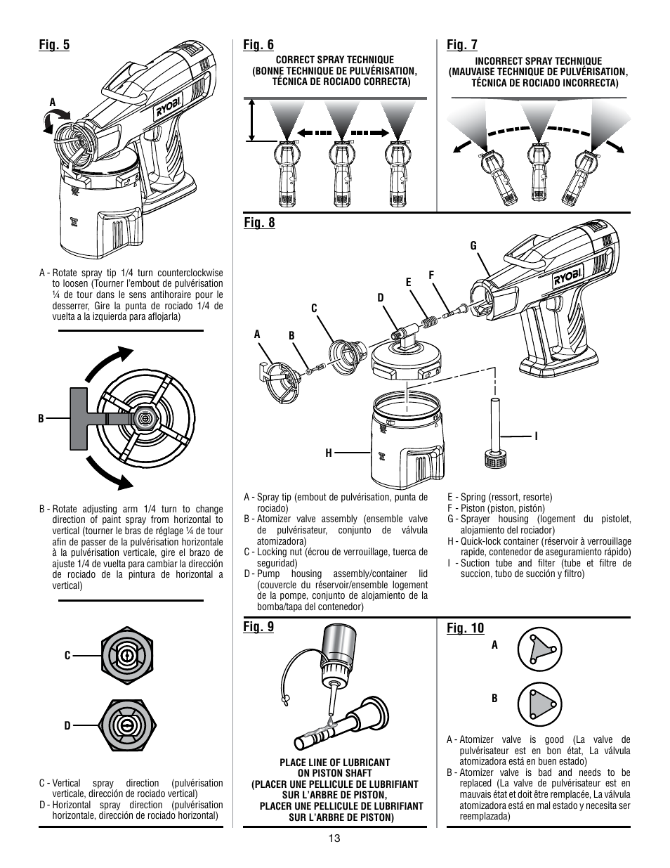 Fig. 9 fig. 5 | Ryobi P631K1 User Manual | Page 33 / 36