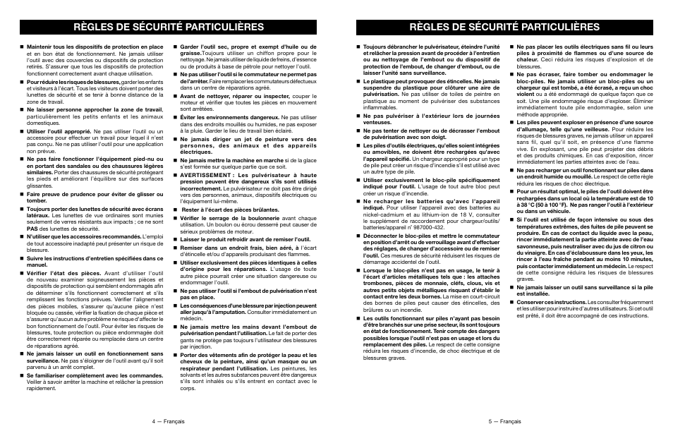 Règles de sécurité particulières | Ryobi P635 User Manual | Page 10 / 26