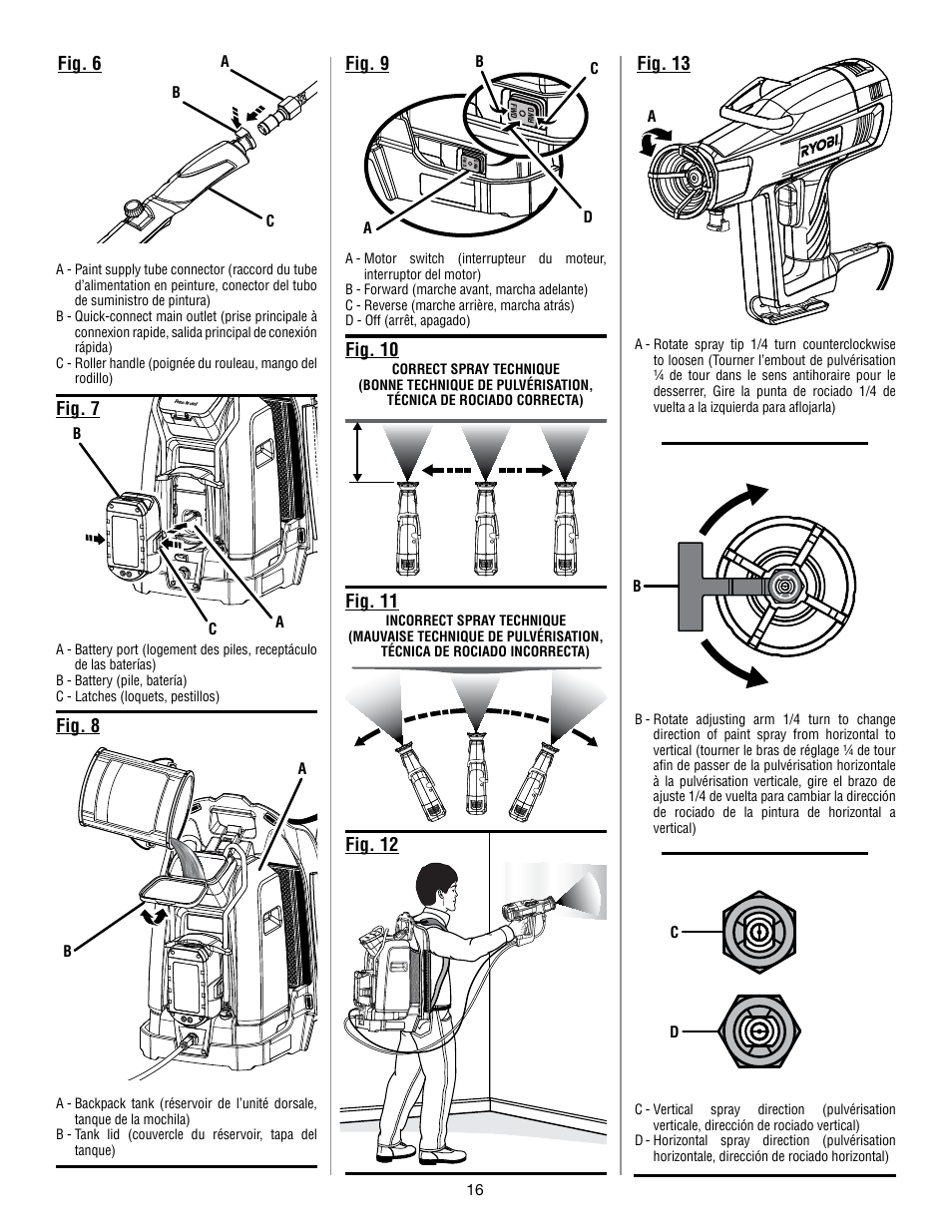 Fig. 6 fig. 7, Fig. 11 fig. 9, Fig. 12 | Ryobi P635 User Manual | Page 24 / 26
