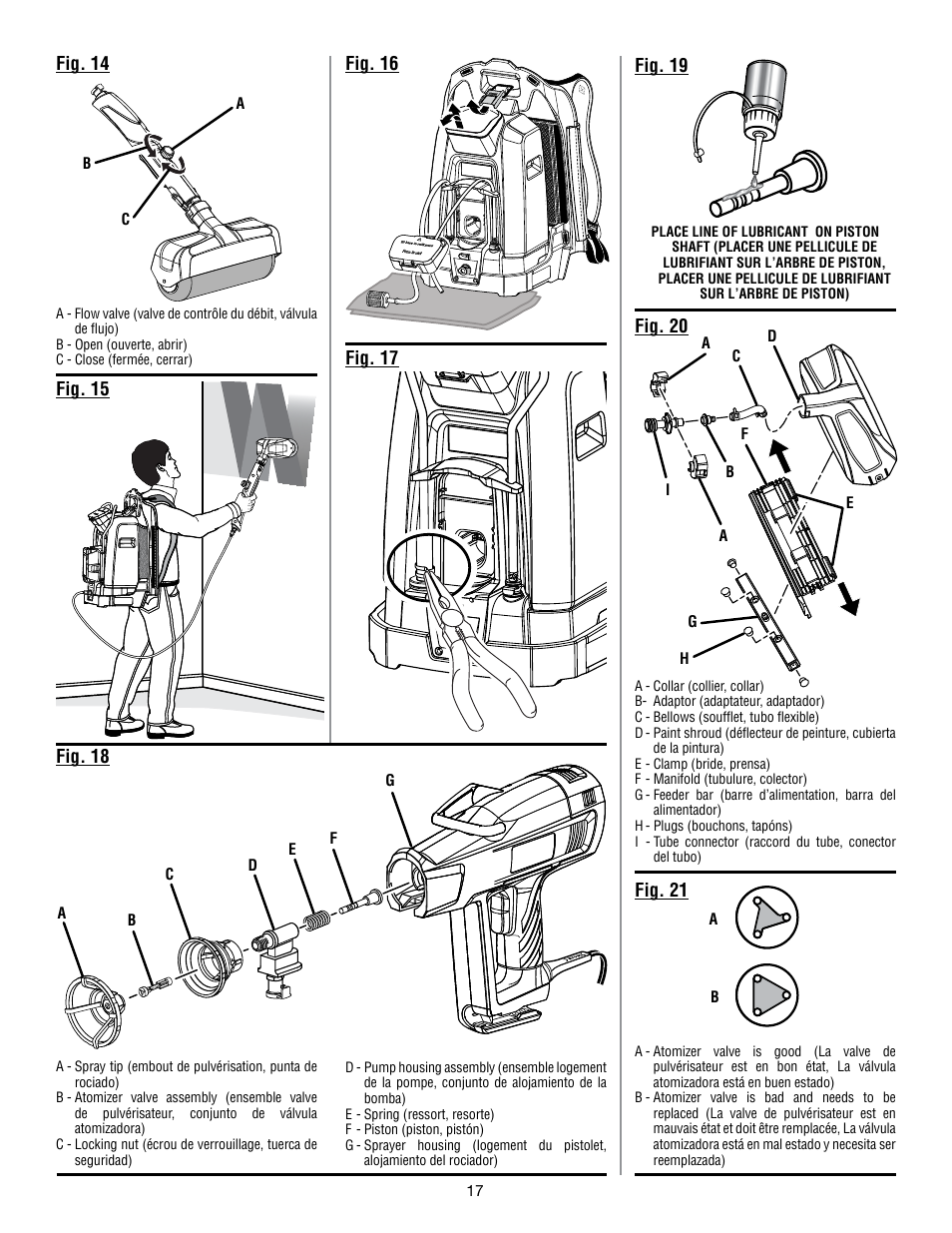 Fig. 14 fig. 15, Fig. 19, Fig. 17 fig. 16 | Ryobi P635 User Manual | Page 25 / 26