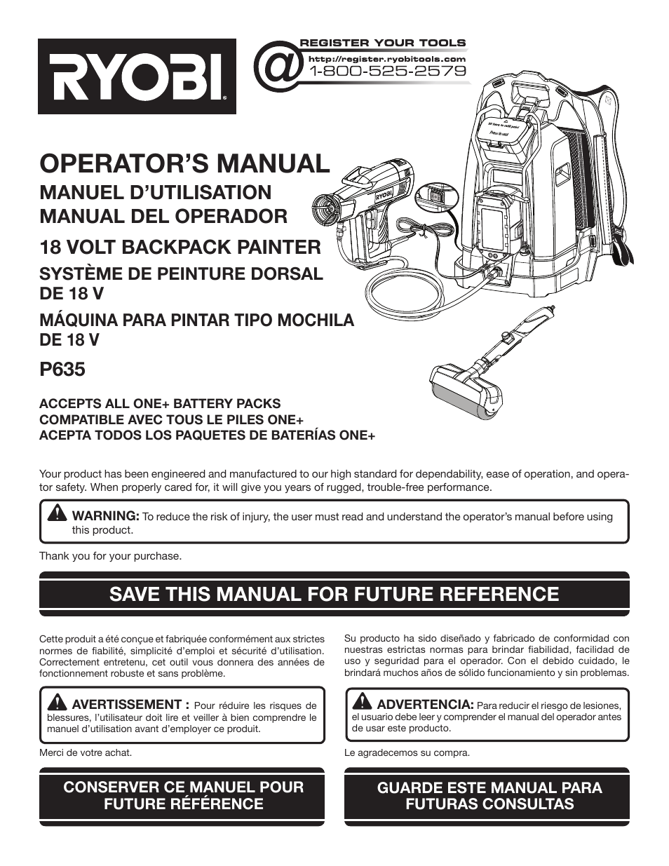 Ryobi P635 User Manual | 44 pages