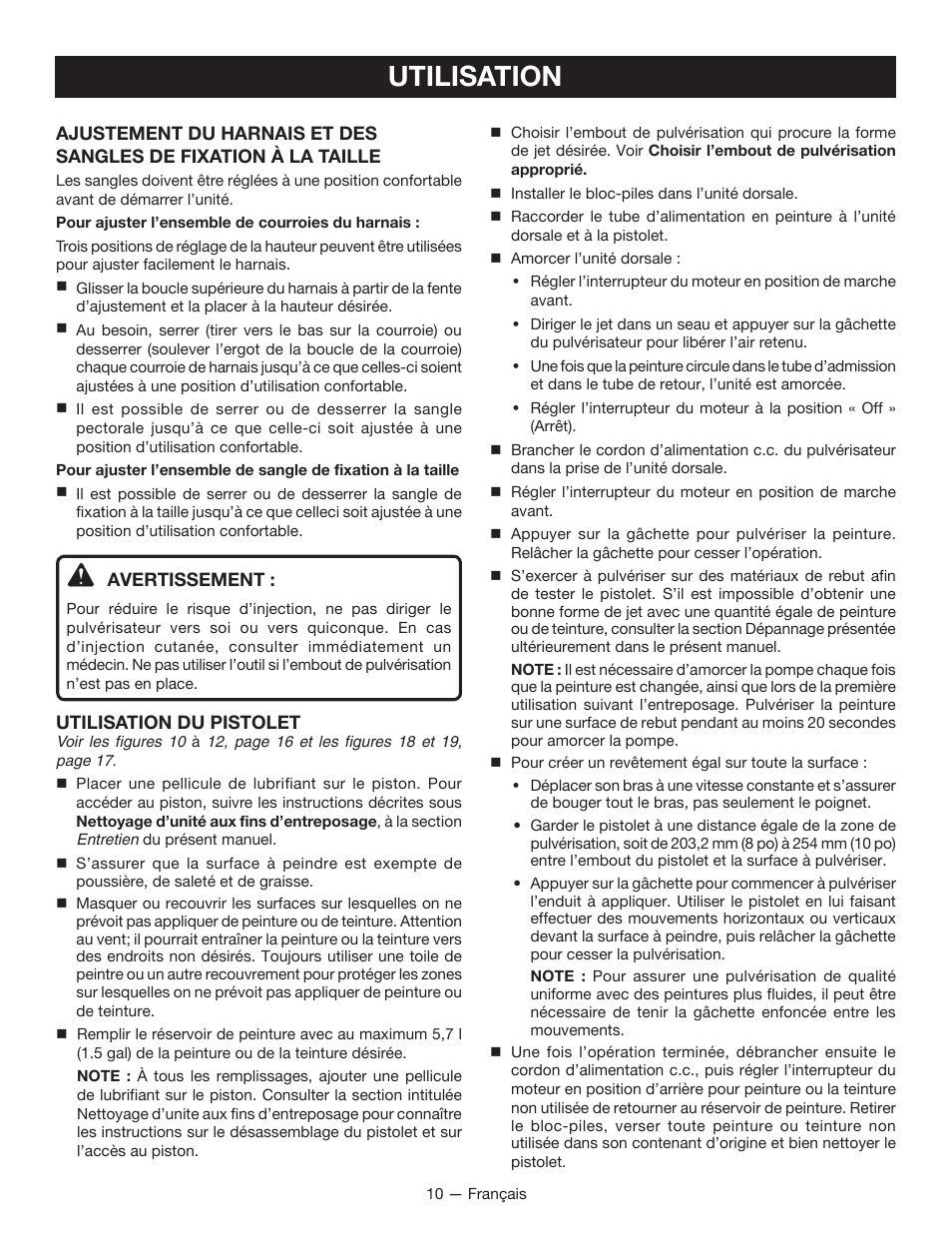 Utilisation | Ryobi P635 User Manual | Page 23 / 44