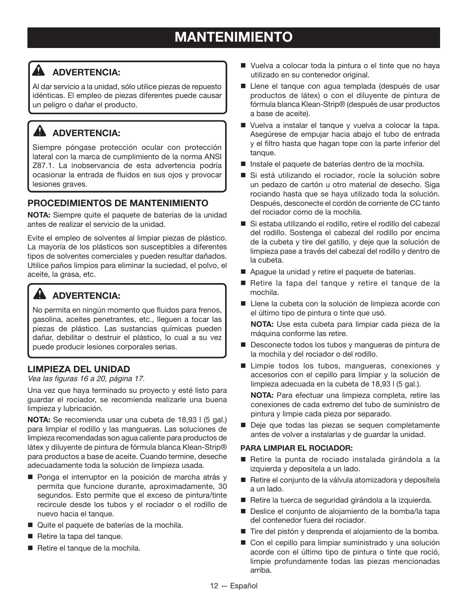 Mantenimiento | Ryobi P635 User Manual | Page 38 / 44