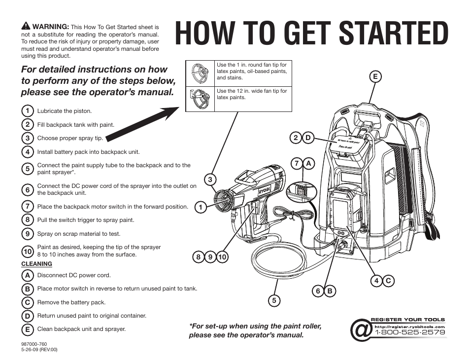 Ryobi P635 User Manual | 2 pages