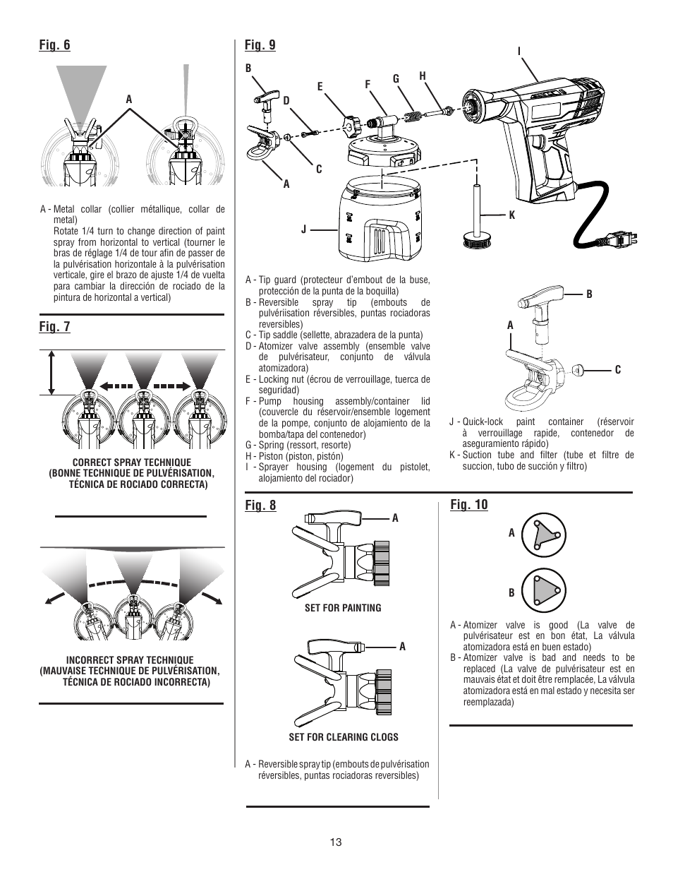 Fig. 6, Fig. 7 fig. 9, Fig. 8 fig. 10 | Ryobi SSP300 User Manual | Page 34 / 36