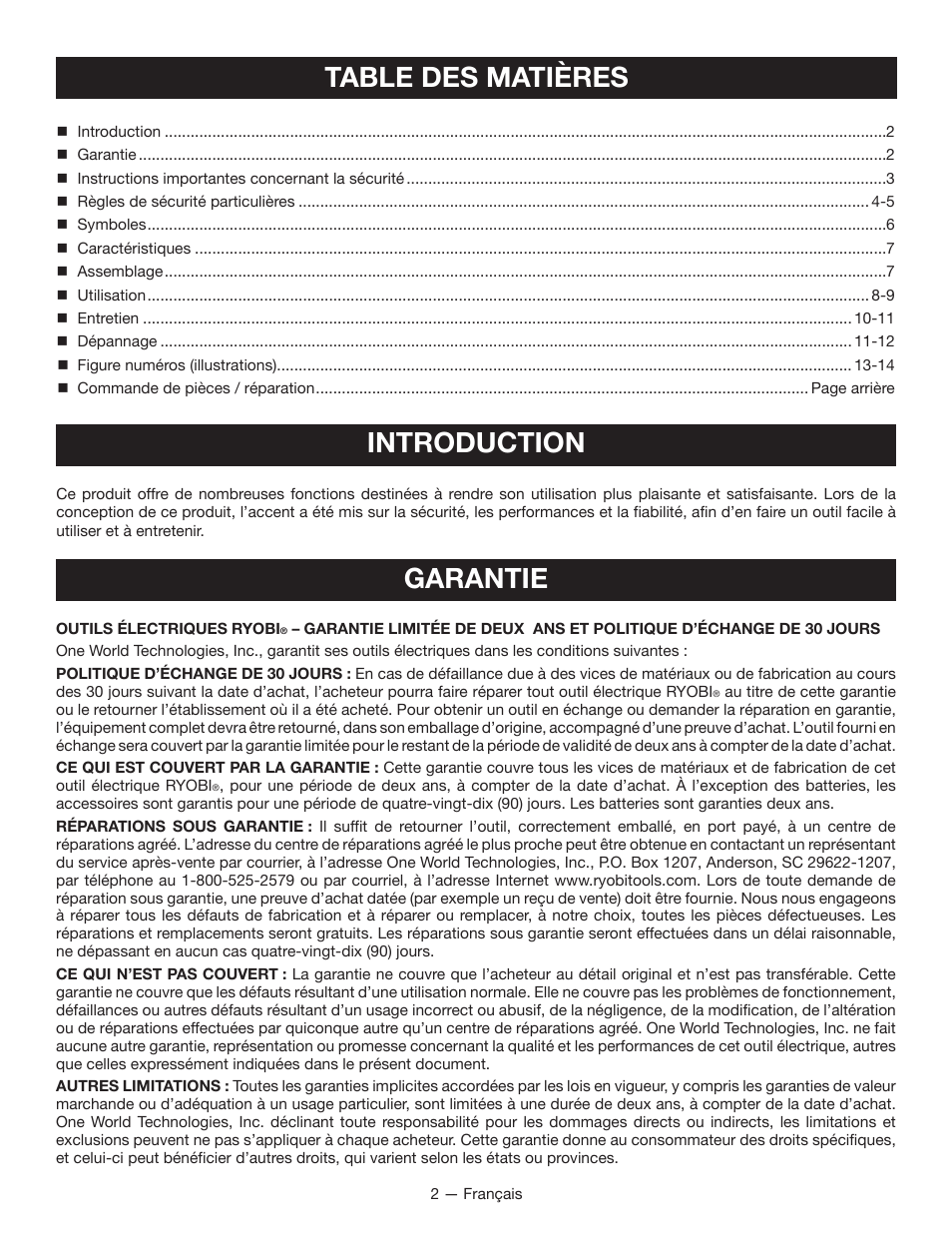 Ryobi P650 User Manual | Page 12 / 36