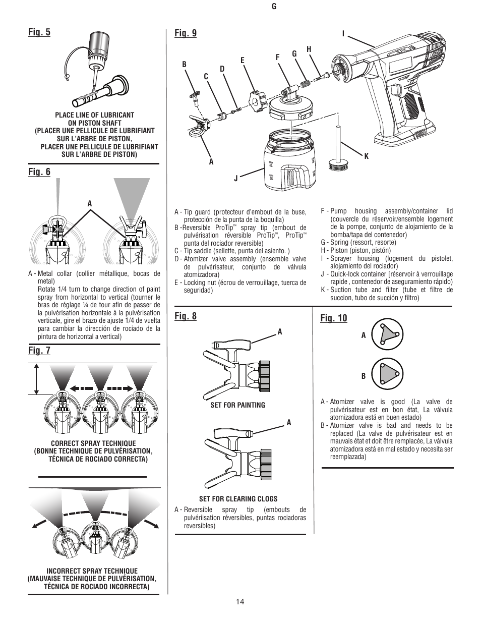 Fig. 9, Fig. 10, Fig. 6 | Fig. 8, Fig. 5, Fig. 7 | Ryobi P650 User Manual | Page 35 / 36