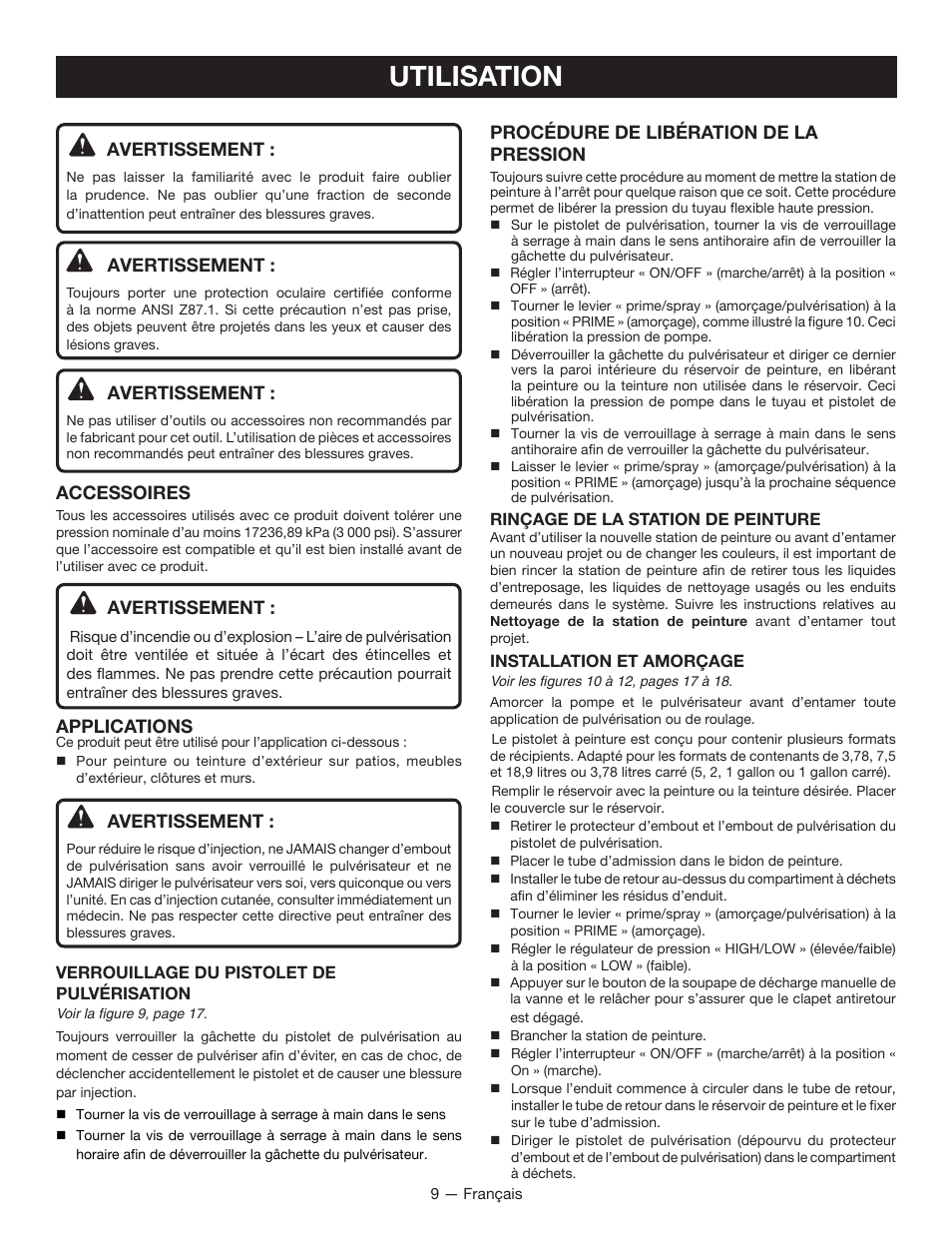 Utilisation | Ryobi RAP200G User Manual | Page 23 / 48