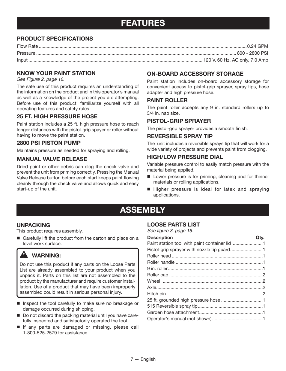 Features assembly | Ryobi RAP200G User Manual | Page 7 / 48