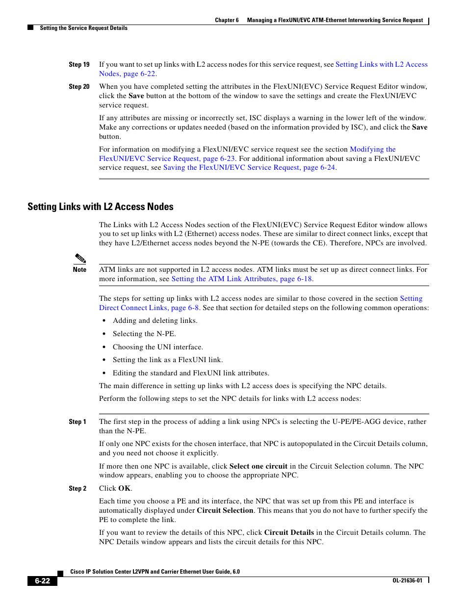 Setting links with l2 access nodes, Setting links with l2 access | Cisco OL-21636-01 User Manual | Page 124 / 398