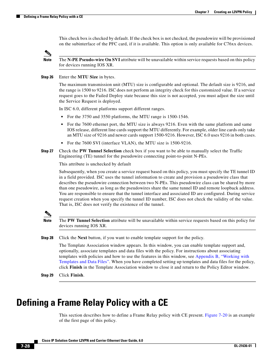 Defining a frame relay policy with a ce | Cisco OL-21636-01 User Manual | Page 156 / 398