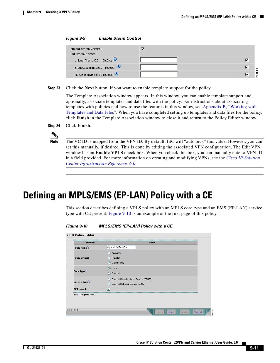 Defining an mpls/ems (ep-lan) policy with a ce, Figure 9-9 | Cisco OL-21636-01 User Manual | Page 203 / 398