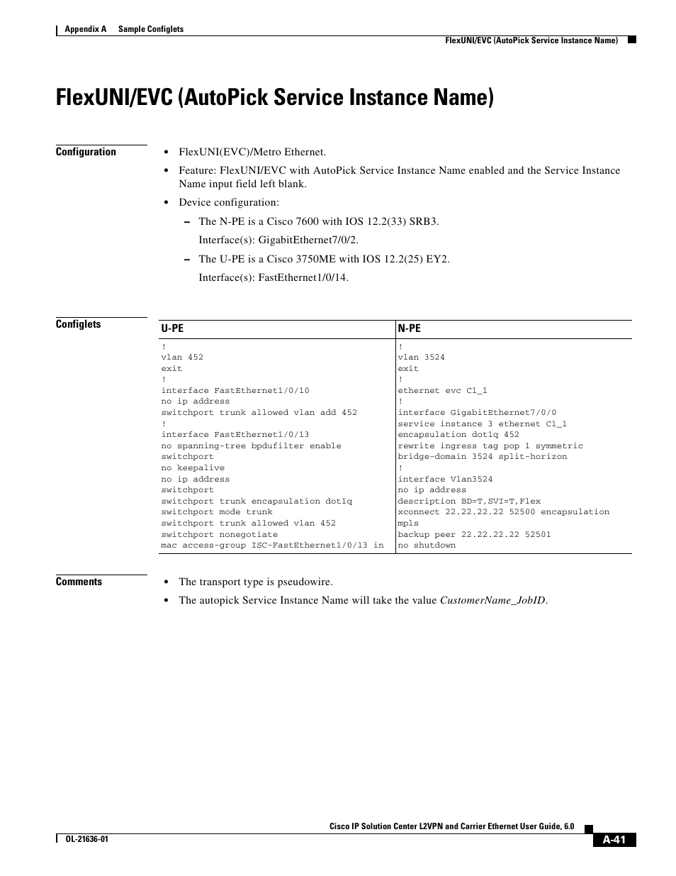 Flexuni/evc (autopick service instance name) | Cisco OL-21636-01 User Manual | Page 319 / 398