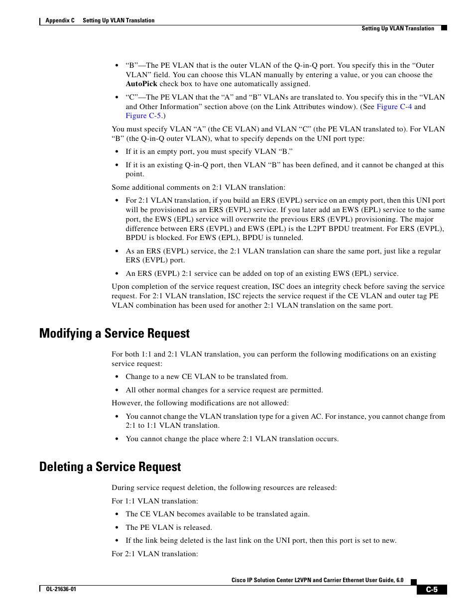 Modifying a service request, Deleting a service request | Cisco OL-21636-01 User Manual | Page 361 / 398