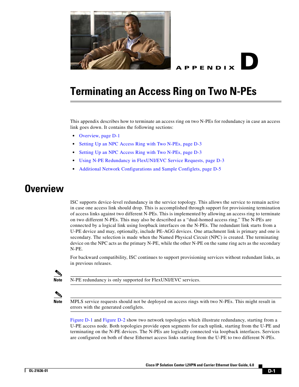 Terminating an access ring on two n-pes, Overview, A p p e n d i x | Cisco OL-21636-01 User Manual | Page 363 / 398