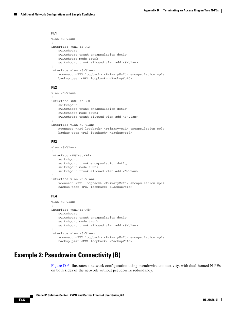 Example 2: pseudowire connectivity (b) | Cisco OL-21636-01 User Manual | Page 368 / 398