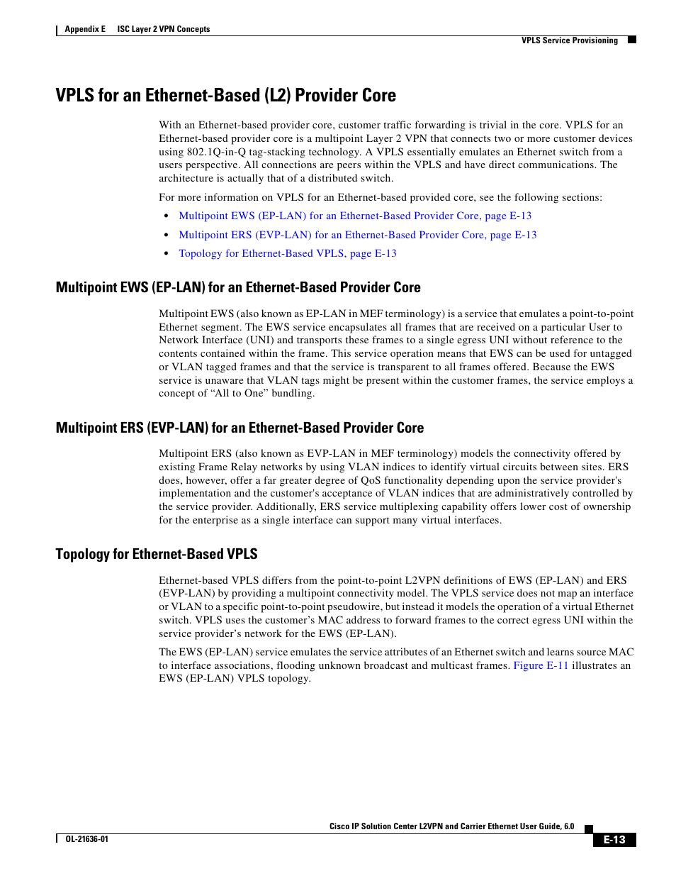 Vpls for an ethernet-based (l2) provider core, Topology for ethernet-based vpls | Cisco OL-21636-01 User Manual | Page 387 / 398