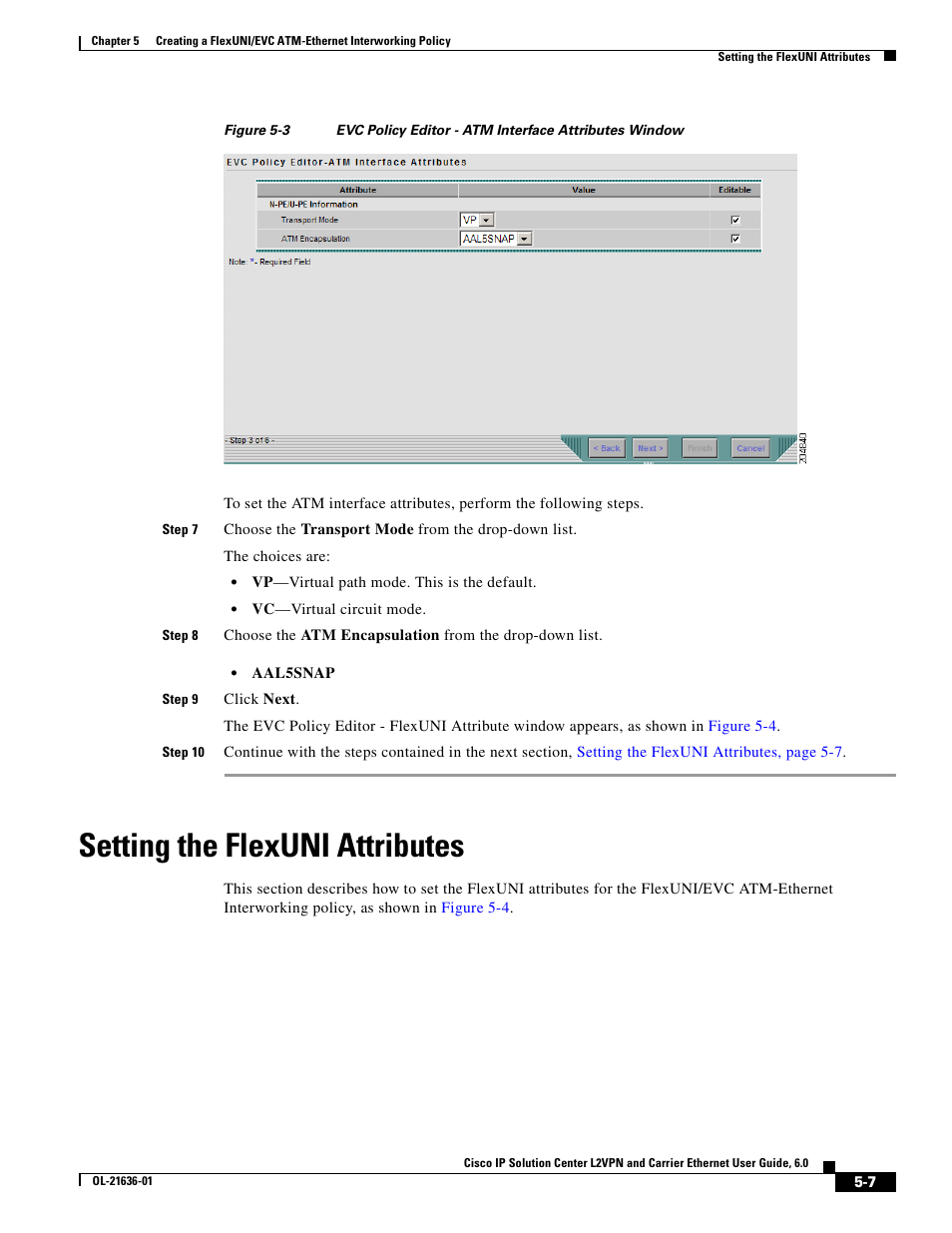 Setting the flexuni attributes, Figure 5-3 | Cisco OL-21636-01 User Manual | Page 89 / 398