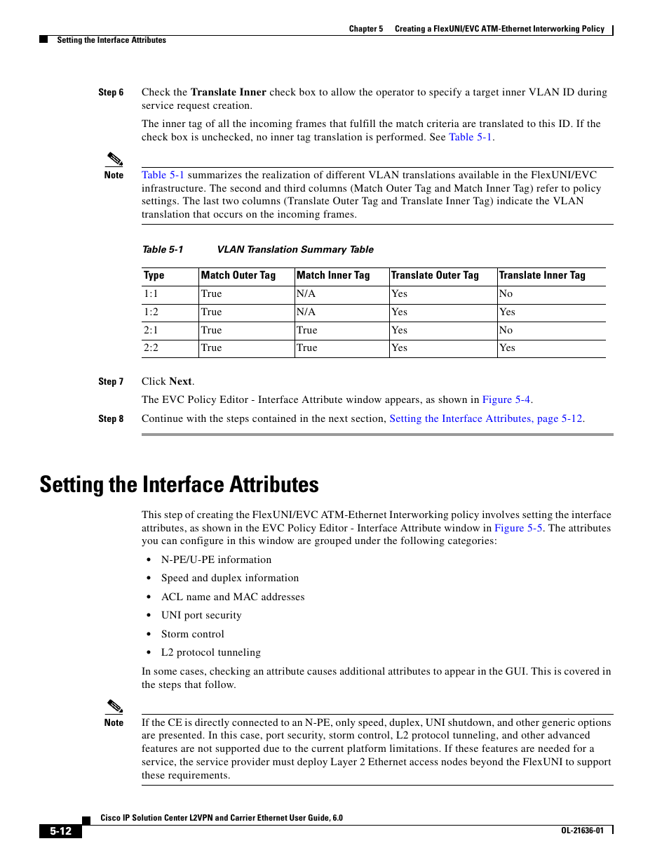 Setting the interface attributes | Cisco OL-21636-01 User Manual | Page 94 / 398