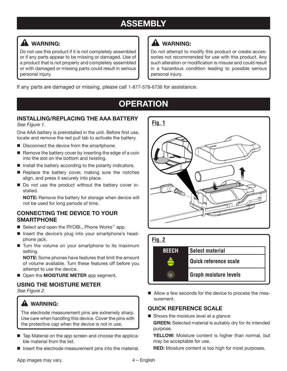 Assembly operation | Ryobi ES3000 User Manual | Page 4 / 9