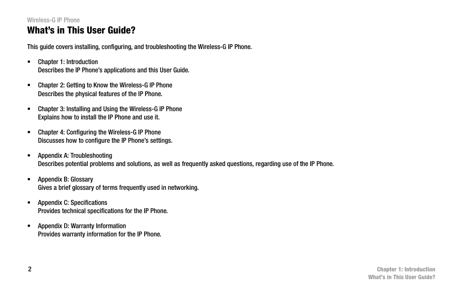 What’s in this user guide | Cisco WIP300 User Manual | Page 11 / 90