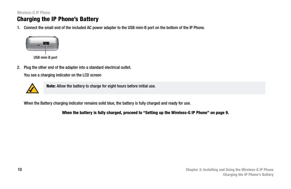 Charging the ip phone’s battery | Cisco WIP300 User Manual | Page 19 / 90