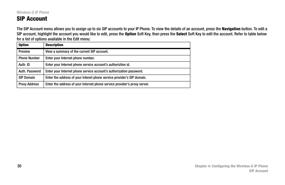 Sip account | Cisco WIP300 User Manual | Page 39 / 90