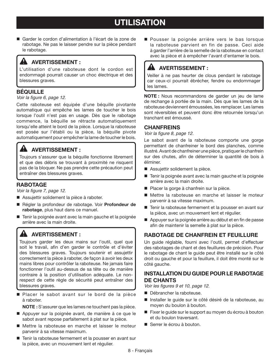 Utilisation | Ryobi HPL51 User Manual | Page 17 / 32