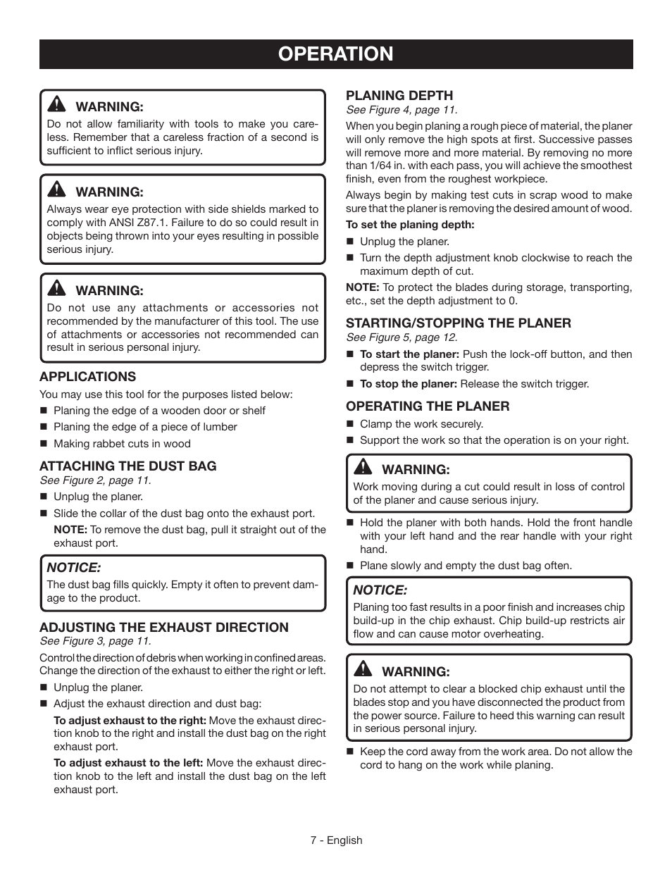 Operation | Ryobi HPL51 User Manual | Page 7 / 32