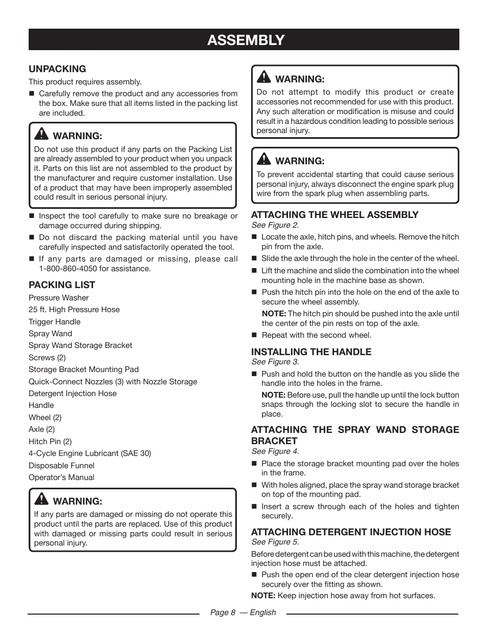 Assembly | Ryobi RY80518 User Manual | Page 12 / 64