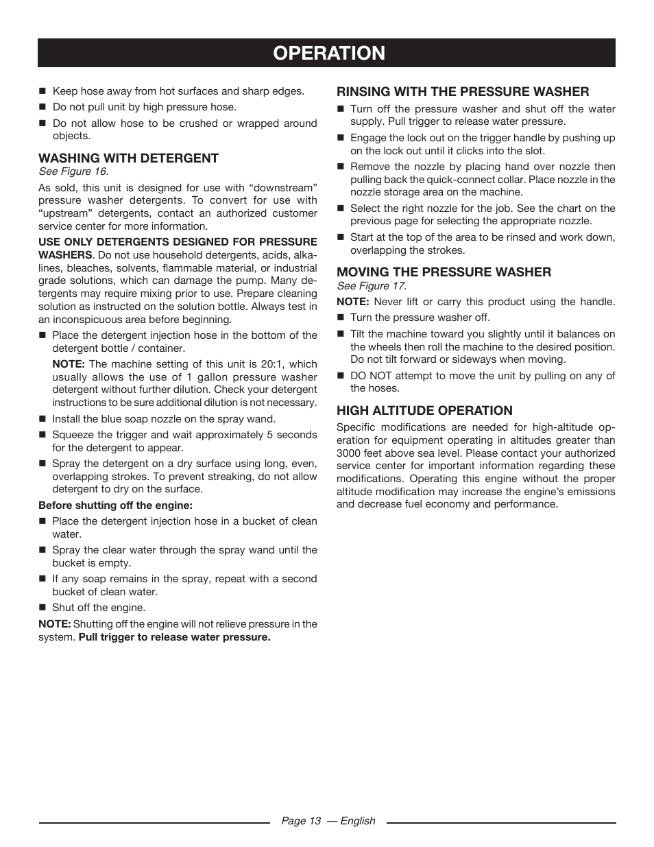 Operation | Ryobi RY80518 User Manual | Page 17 / 64