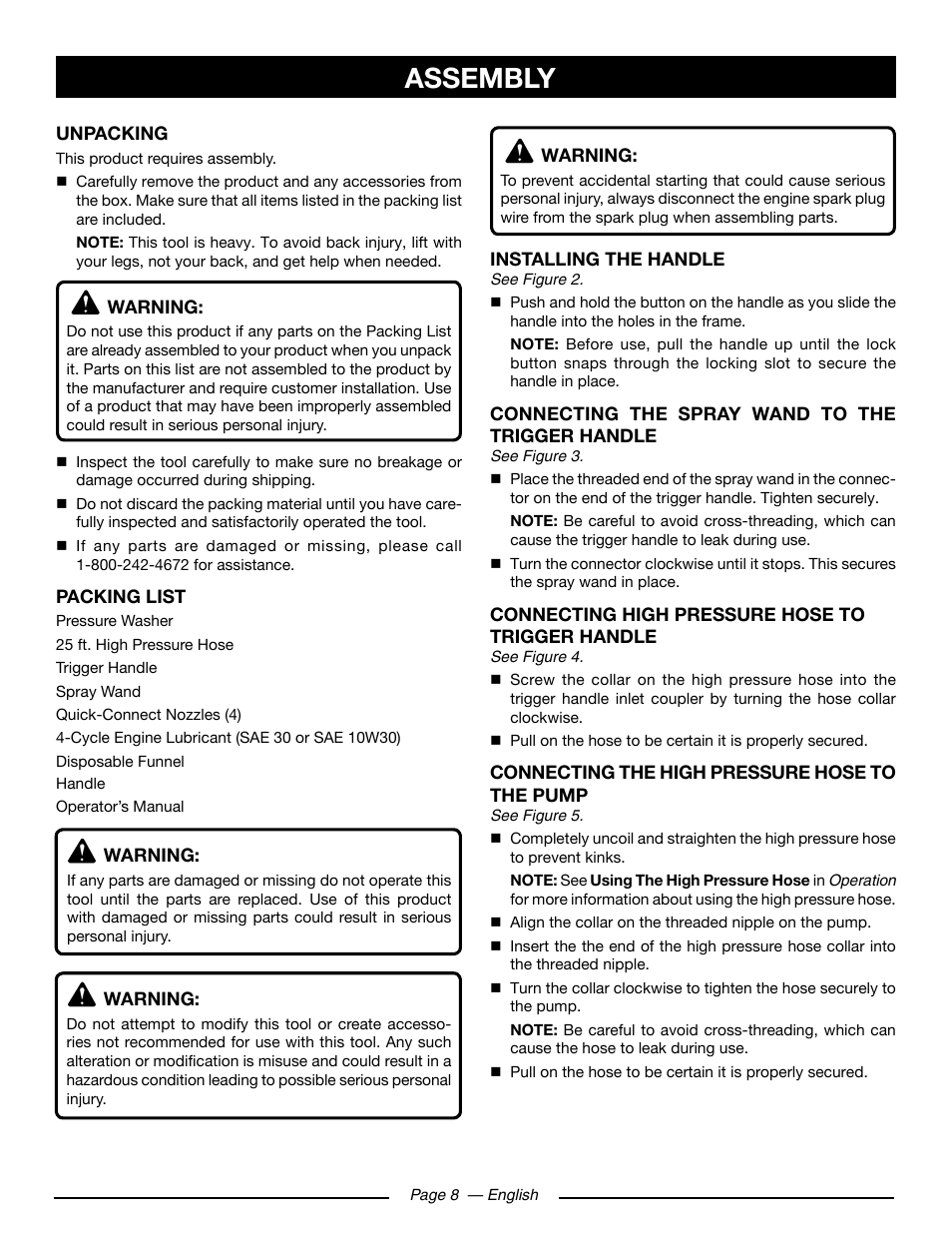 Assembly | Ryobi RY80930 User Manual | Page 12 / 52