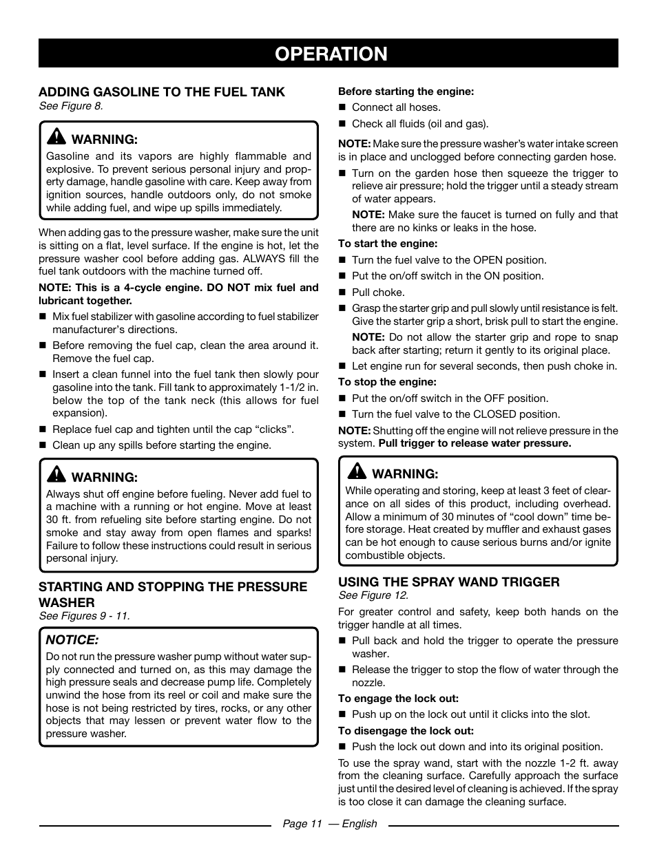 Operation | Ryobi RY80930 User Manual | Page 15 / 52