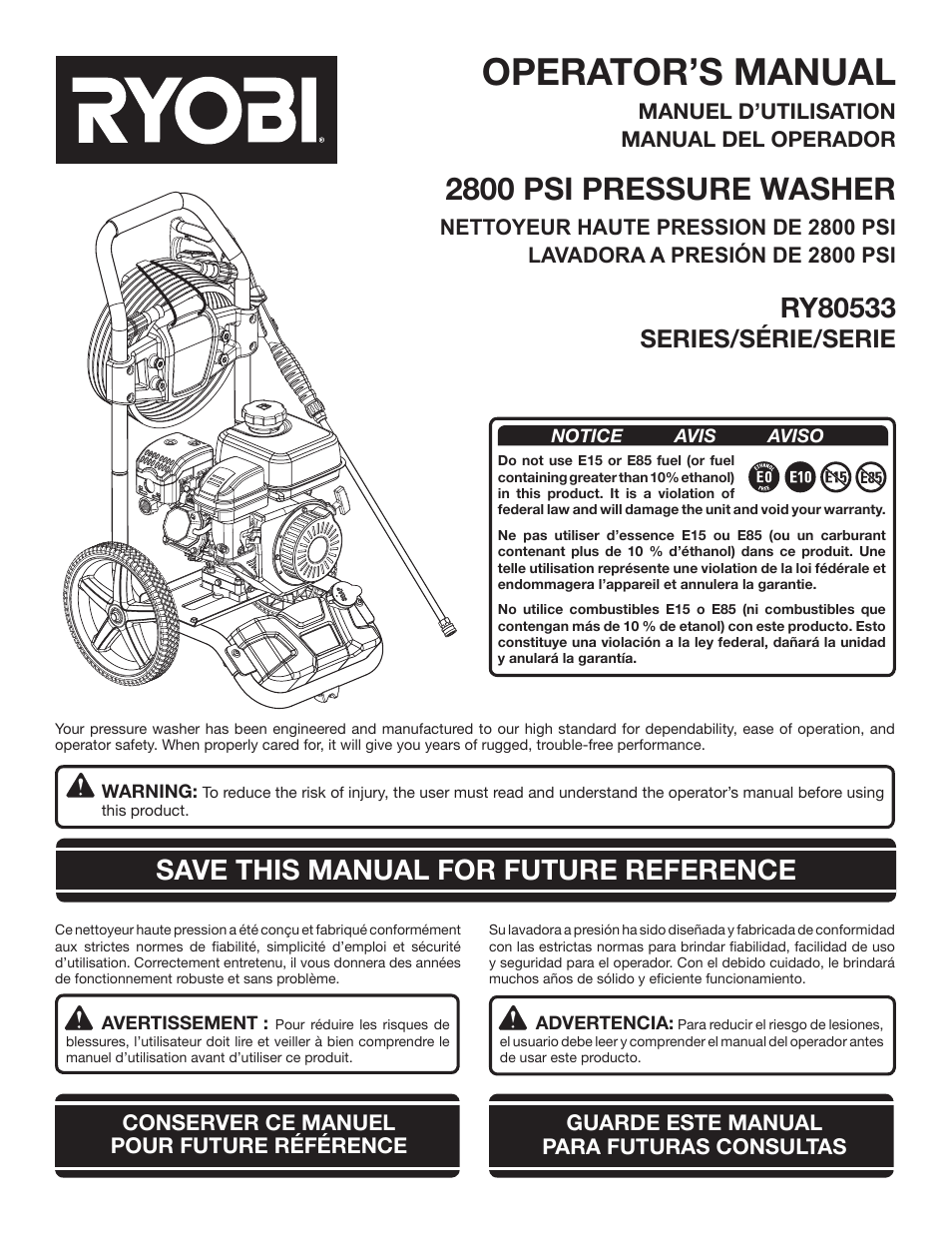 Ryobi RY80533 User Manual | 64 pages