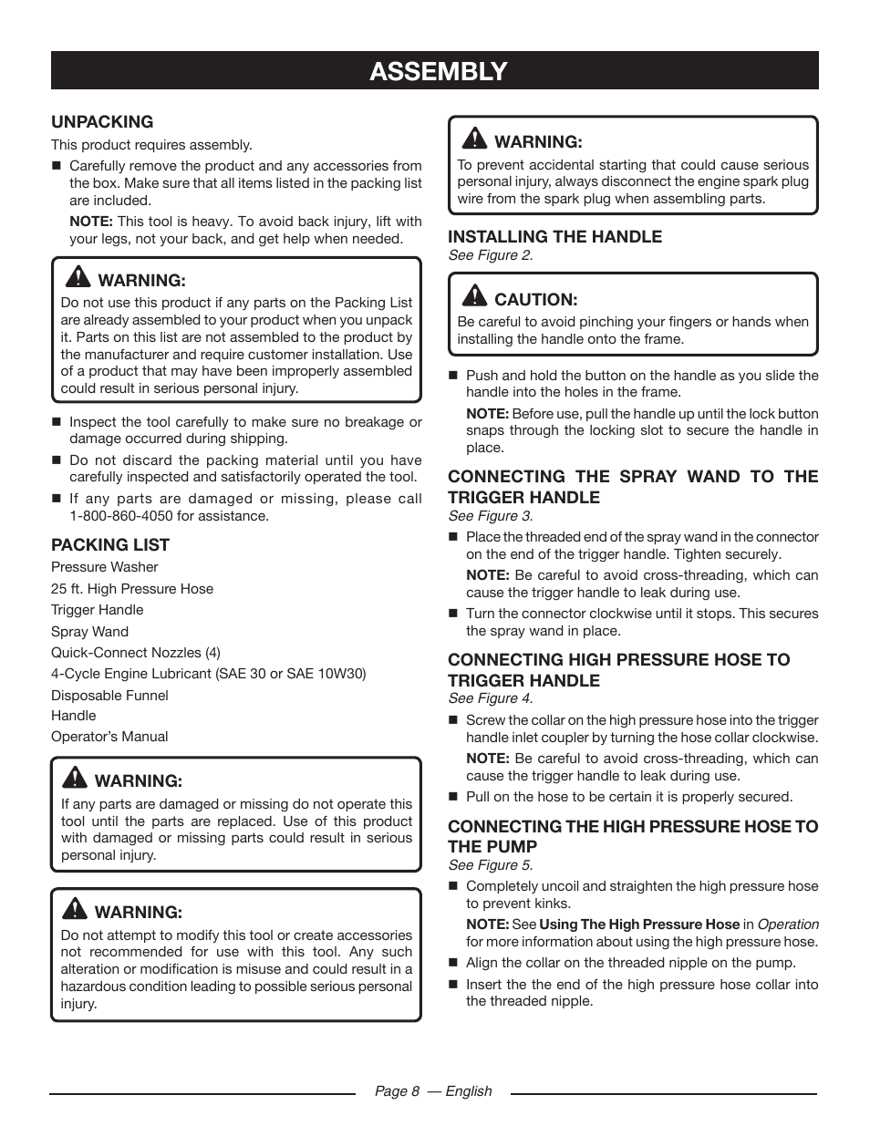 Assembly | Ryobi RY80533 User Manual | Page 12 / 64