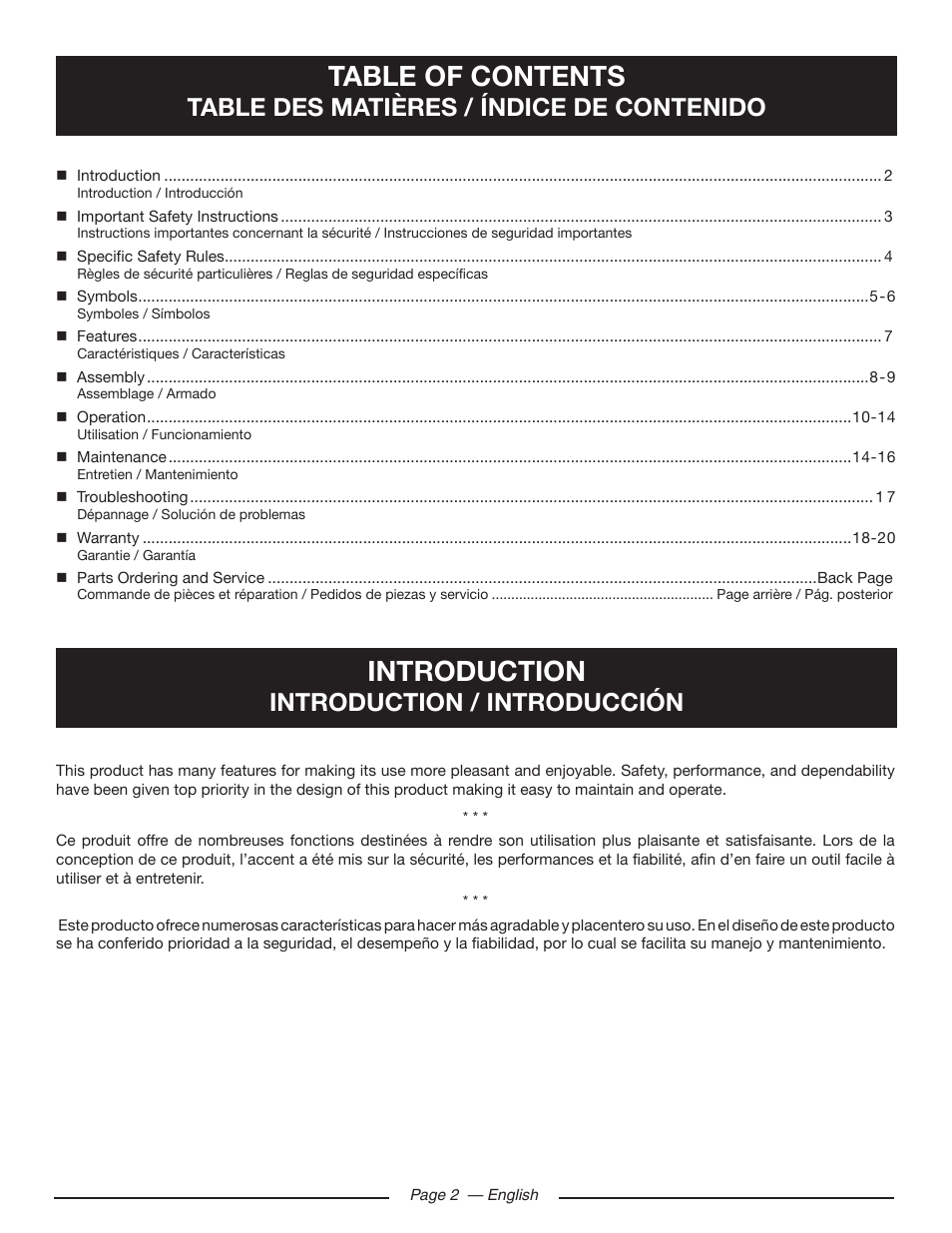 Ryobi RY80533 User Manual | Page 6 / 64