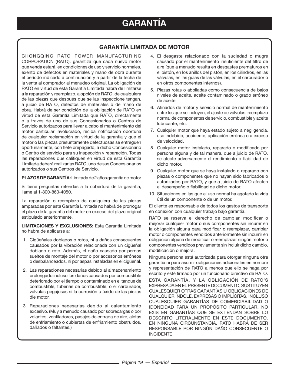 Garantía | Ryobi RY80533 User Manual | Page 61 / 64