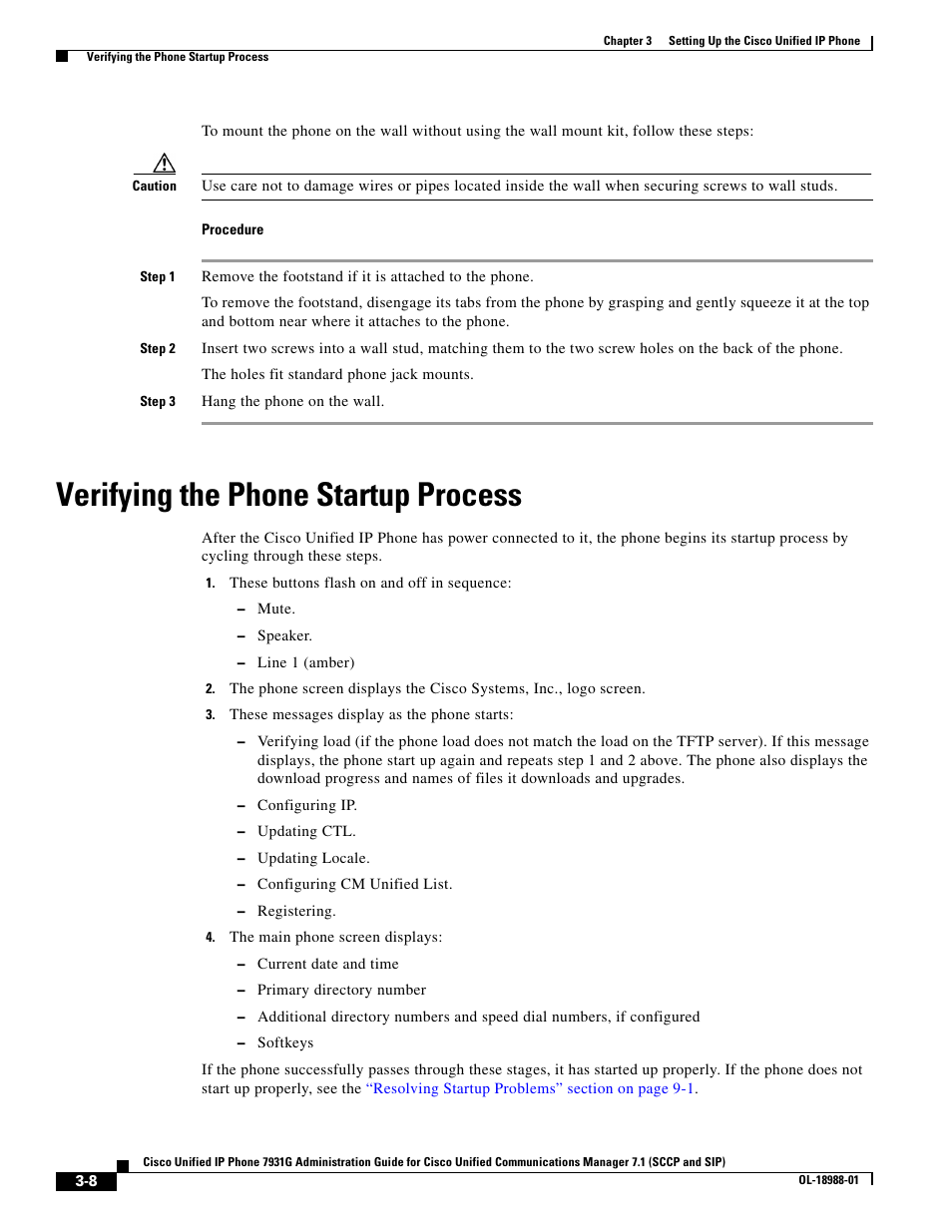 Verifying the phone startup process | Cisco CISCO UNIFIED OL-18988-01 User Manual | Page 8 / 10
