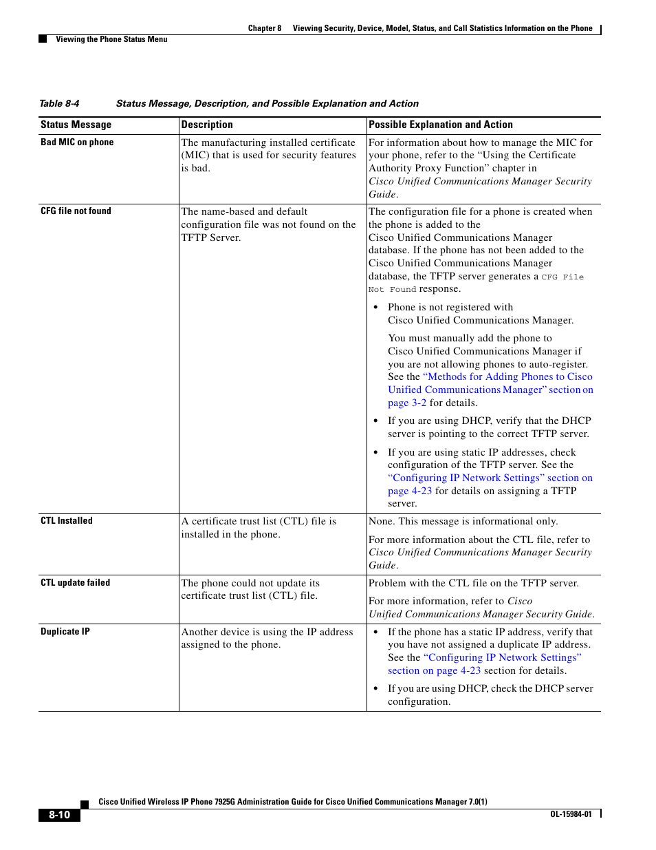 Cisco 7925G User Manual | Page 10 / 18