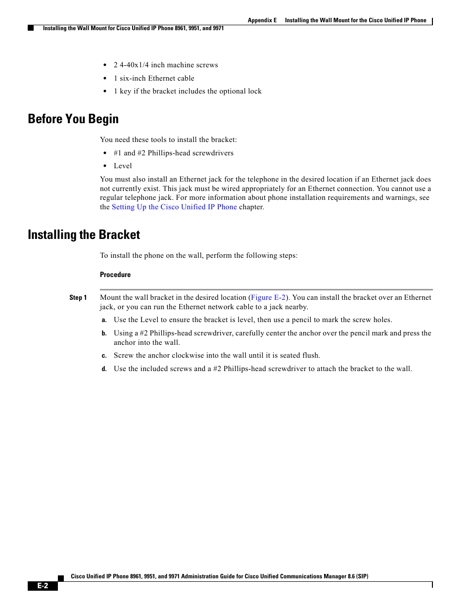 Before you begin, Installing the bracket | Cisco 8961 User Manual | Page 2 / 14