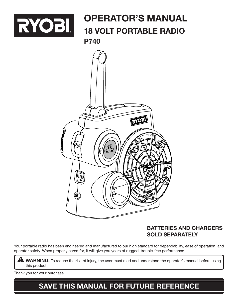 Ryobi P740 User Manual | 14 pages