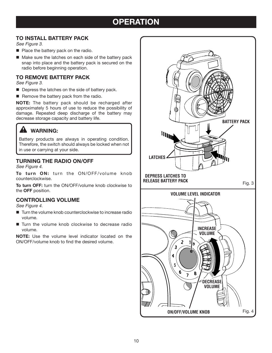 Operation | Ryobi P740 User Manual | Page 10 / 14
