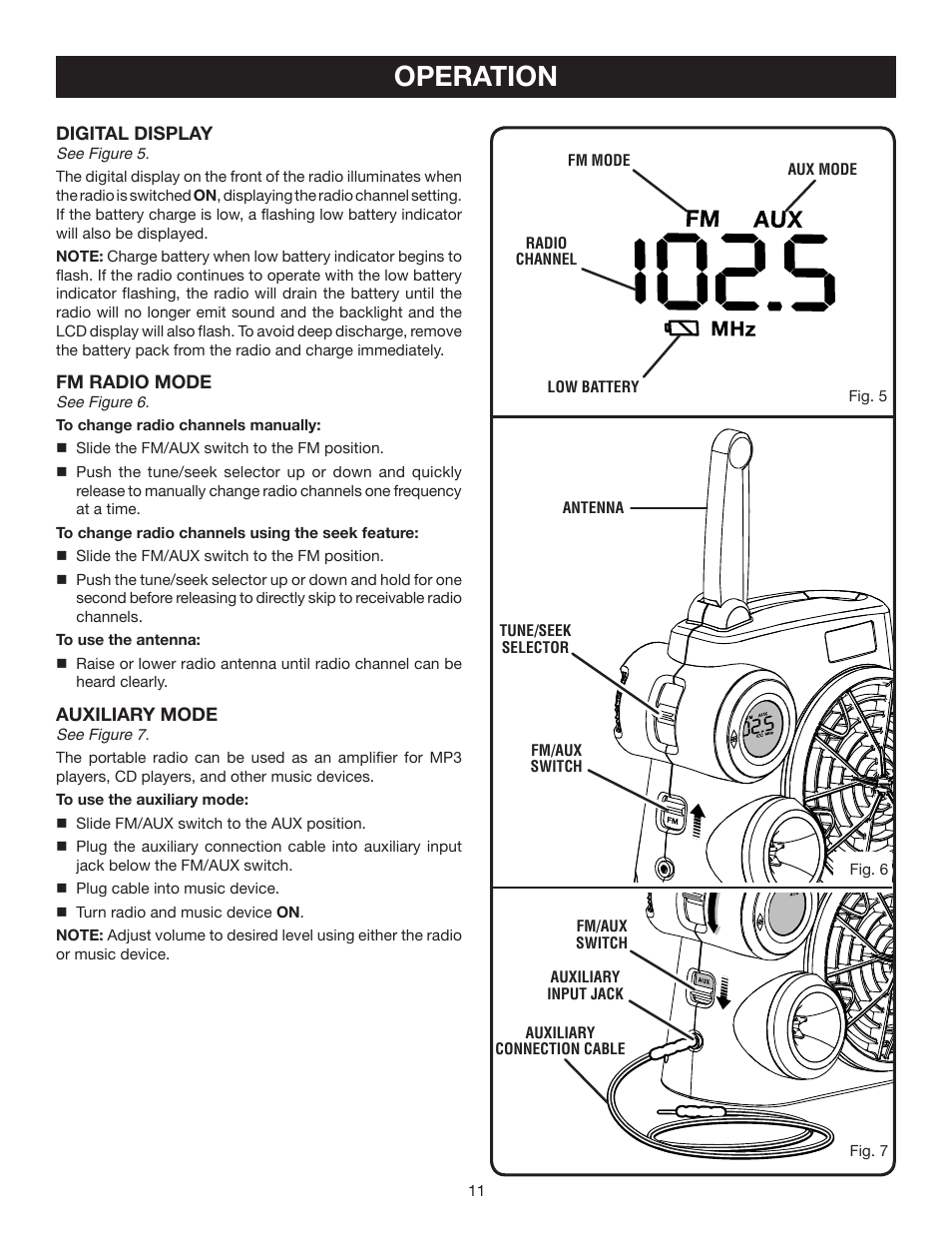 Operation | Ryobi P740 User Manual | Page 11 / 14