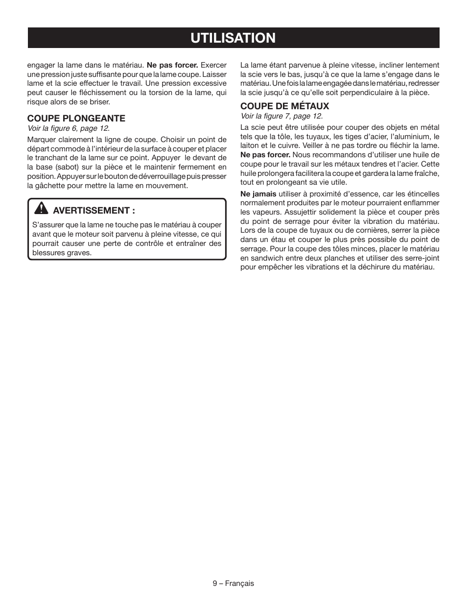 Utilisation | Ryobi P513 User Manual | Page 18 / 32