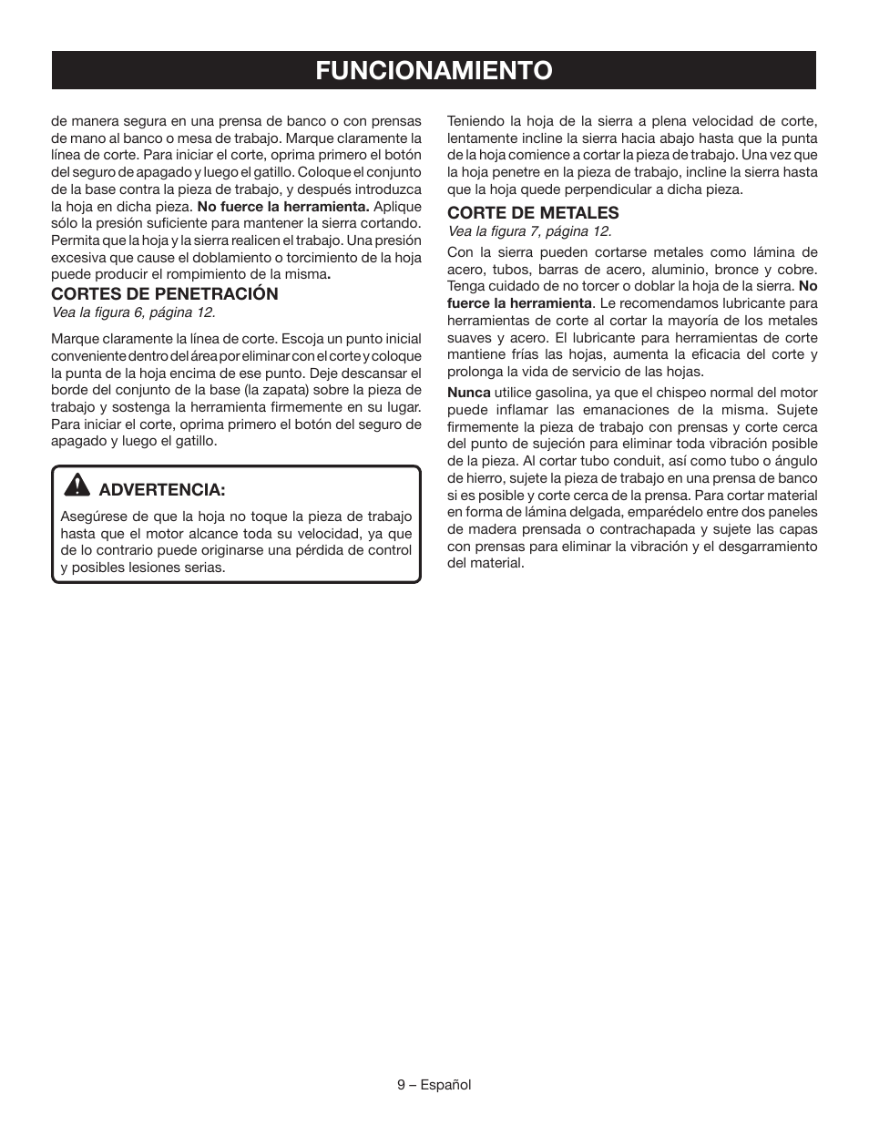 Funcionamiento | Ryobi P513 User Manual | Page 27 / 32