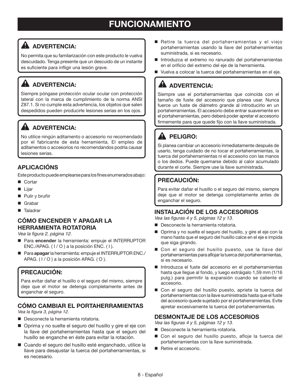 Funcionamiento | Ryobi HT232 User Manual | Page 28 / 36